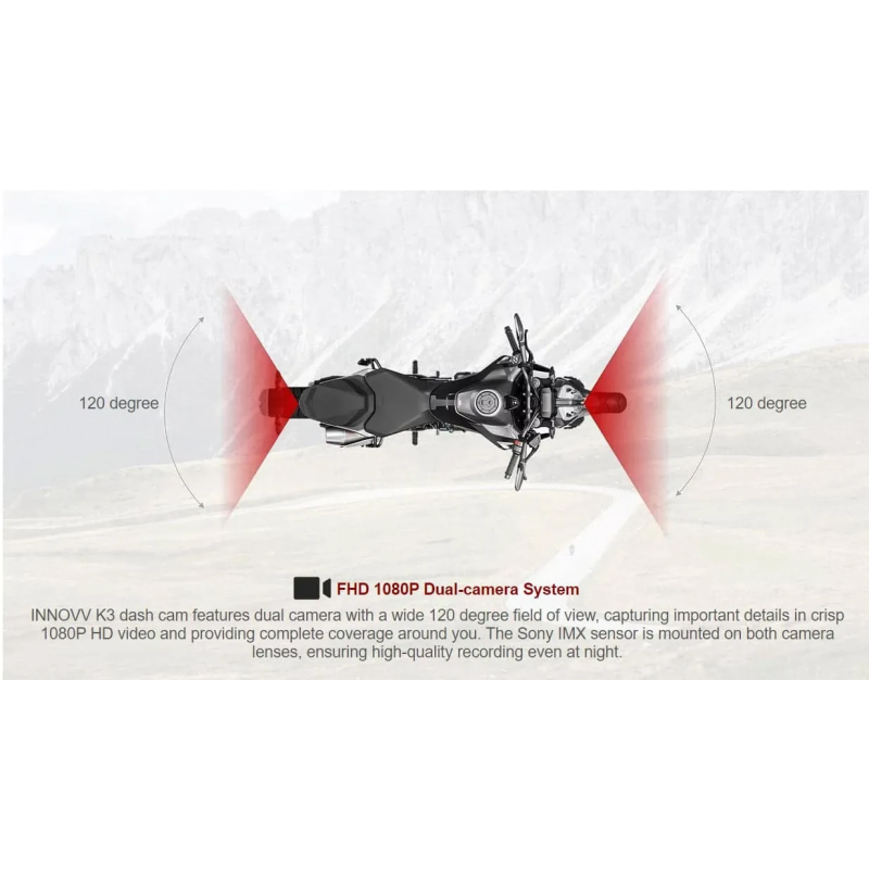 Fdh Camera Innovv K3 Motorcycle Dual Camera - MotoWales - Premium High-End ...