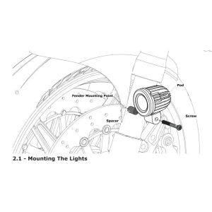 Driving Light Mount - Fender, M5 & M6 Bolts SKU: LAH.00.10700.B