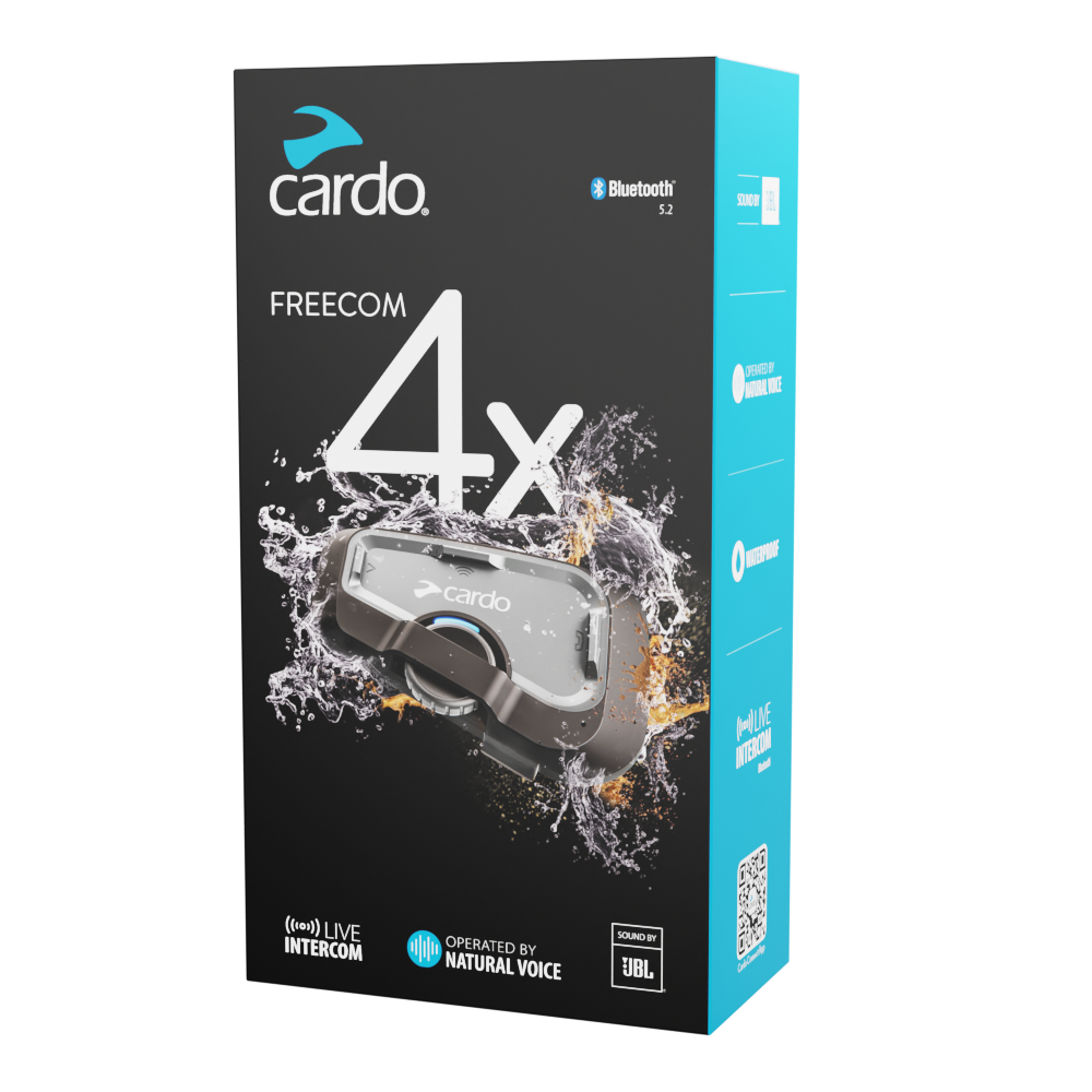 Shop Cardo Freecom 4X Duo from MotoWales. Cardo Freecom 4X Duo is a motorcycle communication system supplied with two complete systems. It combines clear r.